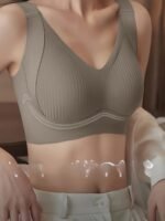 Everyday Comfort | Seamless Wireless Bra For Women - Soft Support, Knit Fabric, Medium Support, Solid Color With Comfortable Wide Straps, No Underwire, Bralette - Image 2