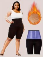 Plus Size Women'S Sports Leggings, Sauna Shorts, High-Waisted Yoga Pants, Suitable For Sweating Fitness Wear, Suitable For Yoga, Running, Fitness - Image 2
