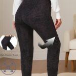 Plus Size Women'S High-Waisted 7/8 Leggings - Soft Stretchy Workout Tights With Four-Way Stretch, Herringbone Print & High Elastic Waistband For Gym, Yoga, Running - All-Season Machine Washable Fitness Pants