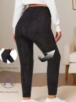 Plus Size Women'S High-Waisted 7/8 Leggings - Soft Stretchy Workout Tights With Four-Way Stretch, Herringbone Print & High Elastic Waistband For Gym, Yoga, Running - All-Season Machine Washable Fitness Pants