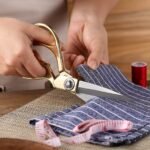 1Pc Golden Fabric Scissors Stainless Steel Sharp Tailor Scissors Clothing Scissors Professional Heavy Duty Dressmaking Shears Sewing Tailor - Image 4