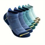 6Pcs Acefine Men'S Breathable Mesh Athletic Socks - Moisture-Wicking, Comfort Fit With Heel Tab & Bright Ear-Catching Colors, Polyester/Spandex Blend, Ideal For Running & Sports - Image 11