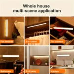 Led Voice Control Human Sensing Light, Modern Stripe Pattern, Independent Ceiling Installation, Adjustable Lighting, Brushed Metal Trim, Plastic Lampshade, Rechargeable Lithium Battery, Usb Charging, Suitable For Bedroom, Kitchen, Living Room - White Light/Warm Light, Nonzhu - Image 12
