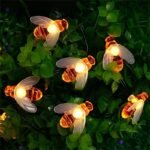 5M Solar-Powered Honey Bee String Lights, 20 Led Warm Glow Outdoor Garden & Patio Decor,, Easy Installation With Removable Stand, Perfect For Christmas & Year-Round Use, Festive Yard Decor | Whimsical Bee Design | Solarpowered Light, Solar Garden Decor - Image 3