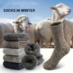 5 Pairs Men'S Thick Wool Blend Socks - Cozy Mid-Calf Winter Socks In Solid Colors (Dark Gray, Light Blue, Brown, Navy Blue, Beige, White), Soft & Warm For Casual Or Cold Weather, Cozy Footwear | Giftready Packaging | Quality Fabric Socks, Cute Socks - Image 2