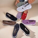 Women'S Breathable Slip-On Sneakers - Lightweight Knit Casual Shoes With Arch Support, Machine Washable & All-Season Comfort, Multi-Color Options For Casual Attire, Ladies Sneakers, Stylish Slipons, Comfortable Fit, Comfort Seekers - Image 2