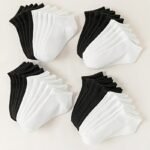 20/10 Pairs Of Colorful Socks Set - Invisible Boat Socks, Hand Washable - All-Season Comfortable Breathable Short Socks, Soft, Sweat-Absorbent, Breathable Unisex Fashion Couple Socks - Image 8