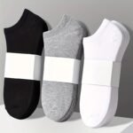 5Pairs Spring And Summer Men'S Versatile Sports Ankle Socks, Spring And Autumn Simple Breathable Short Socks, Autumn And Winter Outdoor Versatile Unisex Invisible Socks