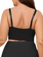Plus Size Simple Bra, Women'S Solid Seamless Double Layer Comfort Bralette With Removable Pads - Image 7