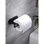 Stainless Steel Toilet Paper Holder, Self-Adhesive Wall Bracket, Modern Bathroom Tissue Holder, Shower Towel Rack Accessory - Image 9