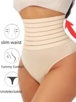 High-Waist Tummy Control Shapewear Panties For Women - Postpartum Belly Slimming, Comfortable & Breathable, No Rolling, Black, Stretchy Nylon & Elastane Blend, Hand Wash Or Dry Clean, Postpartum Underwear|Highwaist Design|Elastic Waistband, Waist Trainer Tummy Control - Image 2