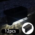 4/12Pcs Solar Stair Lights Outdoor Wall Lights, Outdoor Automatic Sensor Switch For Steps, Decks, Paths, Yards, Fences, Railings, Multiple Scenes Solar Deck Lights Solar Stair Lights - Image 9