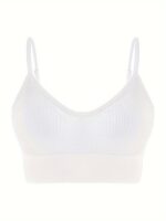 Lianshengfa Women'S Classic Ribbed Yoga Tank Top - Backless Design With Removable Cups, High Support Seamless Workout Bra, High Elasticity For Gym & Outdoor Activities, Solid Color, Sporty Ribbed Texture, Easy Maintenance Clothing - Image 10