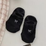 5 Pairs Women'S Ankle Socks With Cute Bow Detail - Breathable Lightweight No-Show Boat Socks For Casual & Athletic Wear, Assorted Neutral Colors, Machine Washable, Soft Fabric - Image 4