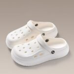 Eva Clogs, Breathable Solid Color Slip-On Sandals, Comfortable Flat Heel Beach Pool Shoes For Men And Women, Hole Shoes, Trendy - Image 2