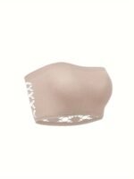 3Pcs Women'S Plus Sexy Bra, Plus Size Non-Slip Hollow Out Seamless Non Padded Bandeau Bra - Image 4