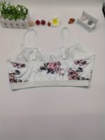 Plus Size Elegant Bra, Women'S Bow Decor Floral Print Contrast Lace Fashion Bralette - Image 2