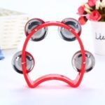 Grasp Training Musical Instrument Educational Toy 4-Bell Hand-Ring Bell Dance Performance Hand-Ring Bell Music Perception Educational Toy New Hand Drum Metal Bell Percussion Instrument Entertainment Instrument Plastic Single Layer Flower Drum Circle - Image 3