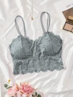 Removable Pads,Wire-Free Sexy Lace Bralette With Removable Pads - Black Floral Lace, Backless Design For Women, Everyday Comfort, Everyday Bra | Floral Pattern Bralette | Feminine Design - Image 5