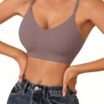 1Pc Solid Seamless Wireless Bra, Causal Breathable Push Up Bra, Women'S Lingerie & Underwear