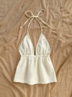 Solid Color Floral Texture Cute Top - Image 8