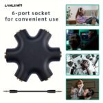 Lanlison 3.5Mm Audio Splitter With Cable - Dual Headphone Jack, For Smartphones, Computers, Tablets - Compatible With, No External Power Needed, Compatible With (Black/Blue/White) - Ideal For Home, Office, Classroom, Podcasting, Live Streaming, Live Streaming Accessories, Sleek Device Design, Durable Audio Gear - Image 4