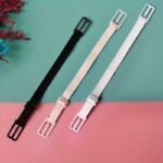 3-Pack Bra Straps Holder Anti-Slip Elastic Adjustable Clips, Lingerie Accessory, Undergarment Shoulder Strap Fix With Metal Buckles, Black/White/Beige - Image 3