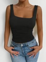 Women'S Red Strapless Tank Top - Skinny Fit, Sleeveless, All-Season, Sexy Style, Solid Color, Perfect For Casual Attire, Casual Attire Top|Strapless Fashion|Skinny Fit Top - Image 8