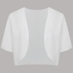 Elegant White Chiffon Shawl Cardigan For Women | Open Front, Short Sleeve | Semi-Sheer Polyester Top | Lightweight & Breathable | Perfect For Spring/Summer Layering | Versatile Fashion Accessory, Summer Layering Piece | Modern Minimalist | Sleek Fabric, Lightweight Cardigan