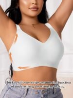 Plus Size Seamless Backless Bra - No Underwire & Ultra Soft Comfort, High Elasticity Removable Pads, Minimalist Design For Everyday Casual & Formal Wear, Strapless Bra, Formal Attire Support, Backless Lingerie, Smooth Texture Fabric, Comfortable Support, Sleek Silhouette, Lightweight Construction, Women'S Undergarments
