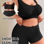 1Pc Seamless Low Waist Panty Full Coverage Underwire-Free Comfortable Style Plus Size Bra In Rose, Miotan