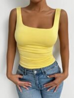 Women'S Red Strapless Tank Top - Skinny Fit, Sleeveless, All-Season, Sexy Style, Solid Color, Perfect For Casual Attire, Casual Attire Top|Strapless Fashion|Skinny Fit Top - Image 3