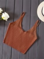 Casual Sexy Solid Color Mesh Spaghetti Strap Vest Top For Women - Image 10