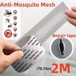 Anti-Mosquito Mesh Repair Tape, Waterproof Self-Adhesive Patch For Dorm Screens And Curtains, Strong Bond Fiberglass Repair Tape For Screen Tear, 2M Roll For Window And Door Screen Repair - Image 2
