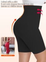 1Pc Plus Size Women'S High-Waisted Shaper Shorts, Tummy Control And Butt Lifter, Thigh Slimmer, Knit Polyamide Fabric, Solid Color, High Support Body Shaper - Image 8