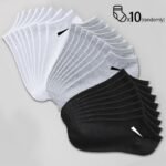 10/20 Pairs Of Men'S Breathable Socks - Comfortable Blend Of Polyester And Spandex, Solid Color Design, Lightweight Knit, Suitable For Casual Wear, Daily Socks | Minimalist Socks | Durable Fabric, Simple Design, Soft Fabric, Active Lifestyle - Image 3