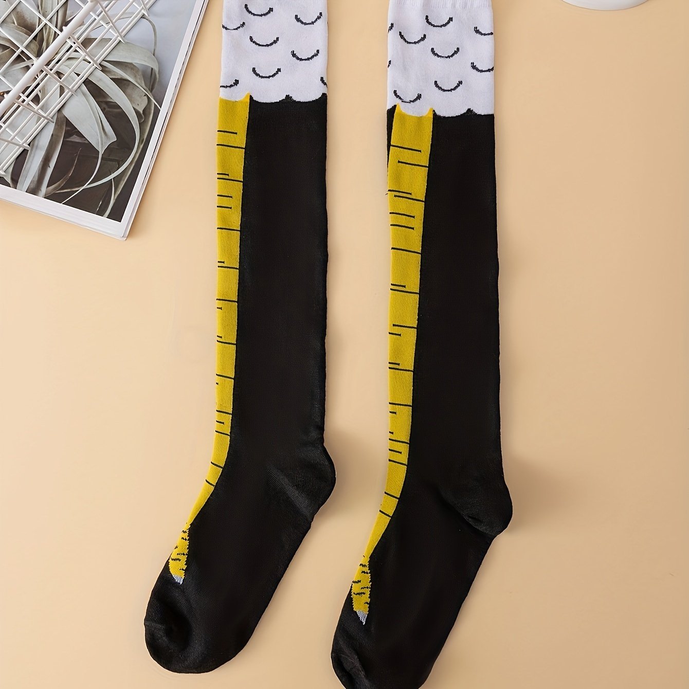 product-fancy-81d0710f-b9b8-4d1d-907c-e54ba5cfef88.jpg Funny Chicken Feet Thigh High Stockings, Funny Animal Cosplay Over The Knee Socks, Women'S Stockings & Hosiery - Image 1