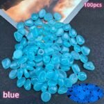 100Pcs/500Pcs Outdoor Glowing Miniature Pebbles, Garden Pots Mini Garden Accessories, Yard Decor, Yard Essentials, Wedding Party Decor, Festival Supplies, Garden Aquarium Glow Stones! (0.8*1Cm) - Made Of Resin - Image 11