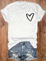 Women'S Be Your Own Kind Of Beautiful Print T-Shirt - Front & Back Motivational Graphic Tee, Soft Stretch Round Neck Short Sleeve Casual Top, Machine Washable All-Season Comfort Fit, Vacation Clothing, Graphic Heart Design, Medium Elasticity Fabric - Image 9