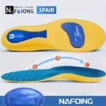 1Pair/2Pcs Tpu New Sports Elasticity Insoles For Shoes Sole, Shock Absorption Breathable Running Insoles For Feet, Insoles Yellow & Blue - Image 3