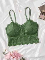 Removable Pads,Wire-Free Sexy Lace Bralette With Removable Pads - Black Floral Lace, Backless Design For Women, Everyday Comfort, Everyday Bra | Floral Pattern Bralette | Feminine Design - Image 3