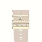 Hot 2024 New Shiny Alphabet Initial Letter Watchband Ring Loops, Luxury Rhinestone Watch Strap Charms Decorations 5Pcs Alphabet Initial Letter Watchband Rings Loops Compatible With Watch Garmin Smartwatch (A-Z) - Image 35