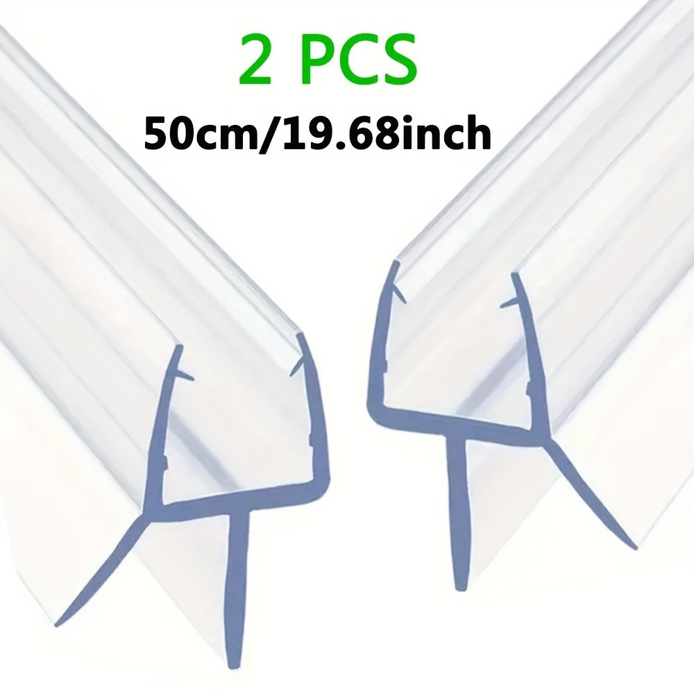 product-fancy-831c1154-256f-4b00-a9bd-433714d9181c.jpg 2Pcs Shower Door Bottom Seal, 1/4" X 19.68" Keep Bathroom Dry, Stop Shower Leaks, Glass Shower Door Seal Strip - Image 1