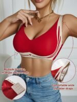 New Summer Style Women'S Lingerie With Fixed Cups, Gathers Side Breast, Prevents Sagging, Sexy Back Design, Comfortable And Seamless Bra. - Image 3