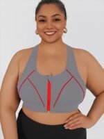 High-Intensity Collision Color Fitness Bra With Front Zipper, One-Piece Outerwear, Beautiful Back, Anti-Sagging Yoga Vest - Image 8