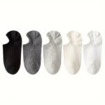 5 Pairs Unisex No-Show Socks - Breathable Sweat-Resistant Anti-Odor Invisible Invisible Socks For Men & Women, Solid Colors (Black, Pink, Grey, Beige, White) - Machine Washable Boat Socks For Casual & Formal Wear - Image 12