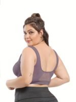 Gentle Care Plus Size Seamless Sports Bra For Women - Purple, Breathable Mesh Fabric, Push-Up With Removable Pads, Comfort Fit Vest Style, Sizes 36Xl To 40Xl, Plus Size Bra - Image 6