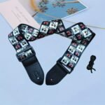 Durable Faux Leather Guitar Strap - Edgy Skull & Flame Design, Checkered Pattern, Police-Themed, Geometric & Tribal Print - Universal Fit For Acoustic/Electric/Bass Guitars - Pink, Yellow, Black - Image 19