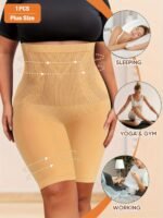 Miotan Women'S Plus Size High-Waist Shaping Shorts - Breathable Mesh Nylon, No Padding, High Support Butt Lifting & Tummy Control, Solid Color, 1Xl-5Xl, Underwear, Sleek Underwear, Comfortable Fit - Image 9