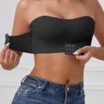 Women'S Solid Color Front Closure No Padded Strapless Bra